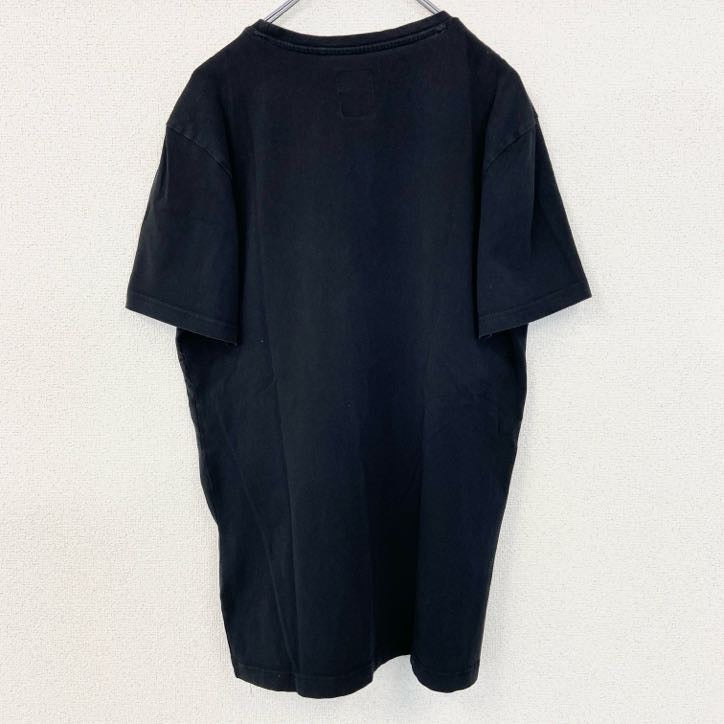 古着 used　MUSH ＭORE　半袖デザインプリントTシャツ　クルーネック　スカル　個性的　レトロ　黒　ブラック　Mサイズ