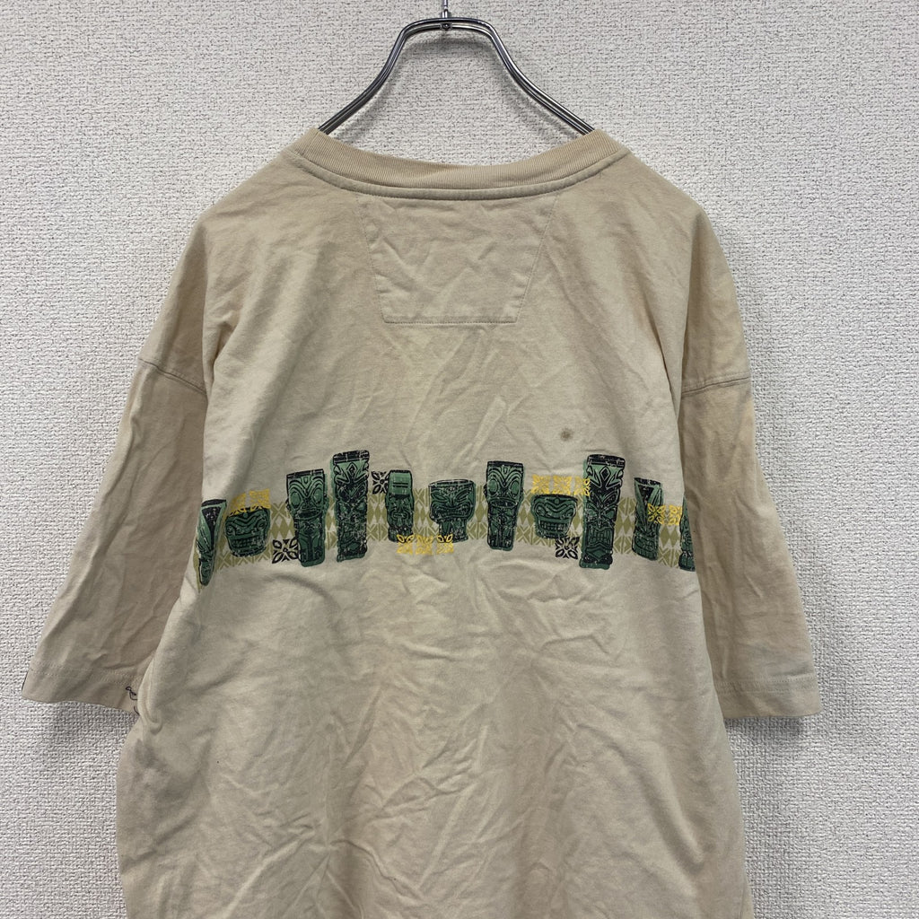 SPEEDO　スピード　半袖両面プリントTシャツ　ベージュ　XLサイズ