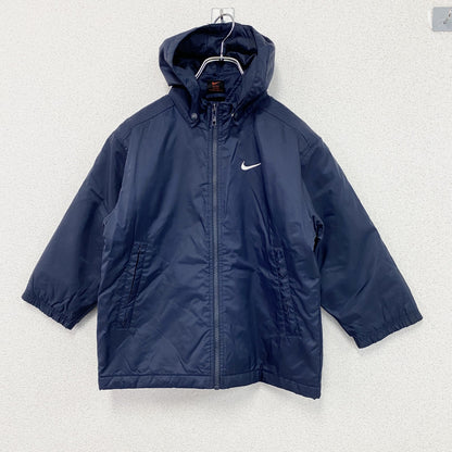 90s　NIKE　ナイキ　中綿ジャケット　スウッシュ　デカロゴ　ヴィンテージ　紺　ネイビー　Lサイズ