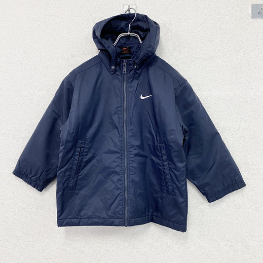 90s　NIKE　ナイキ　中綿ジャケット　スウッシュ　デカロゴ　ヴィンテージ　紺　ネイビー　Lサイズ