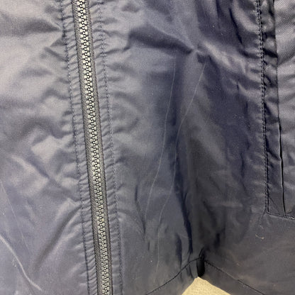 90s　NIKE　ナイキ　中綿ジャケット　スウッシュ　デカロゴ　ヴィンテージ　紺　ネイビー　Lサイズ
