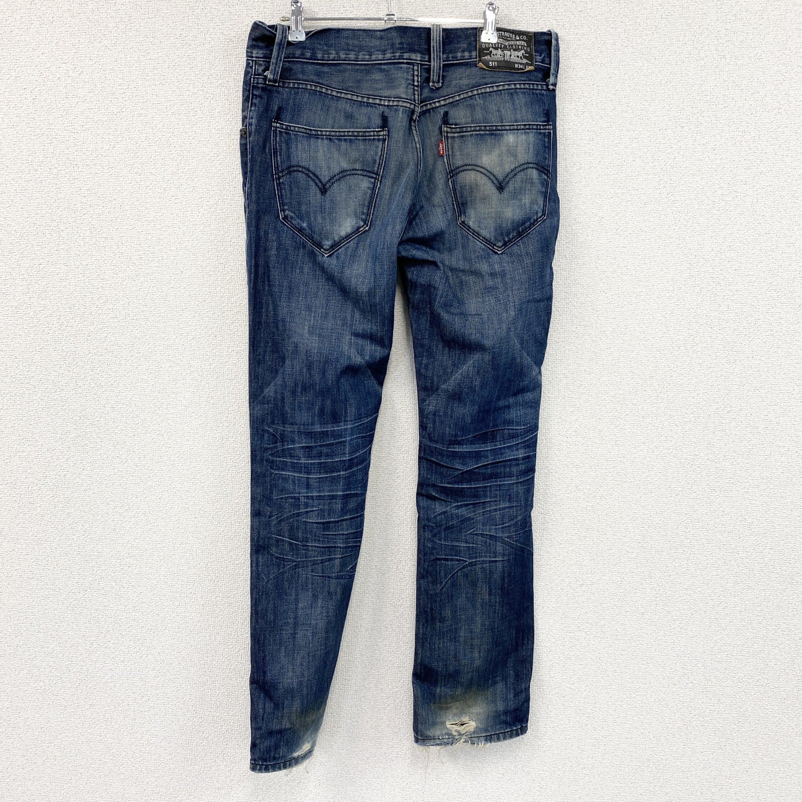 Levi's　リーバイス　511　デニムパンツ/ダメージジーンズ　ジップフライ　インディゴ　W34サイズ