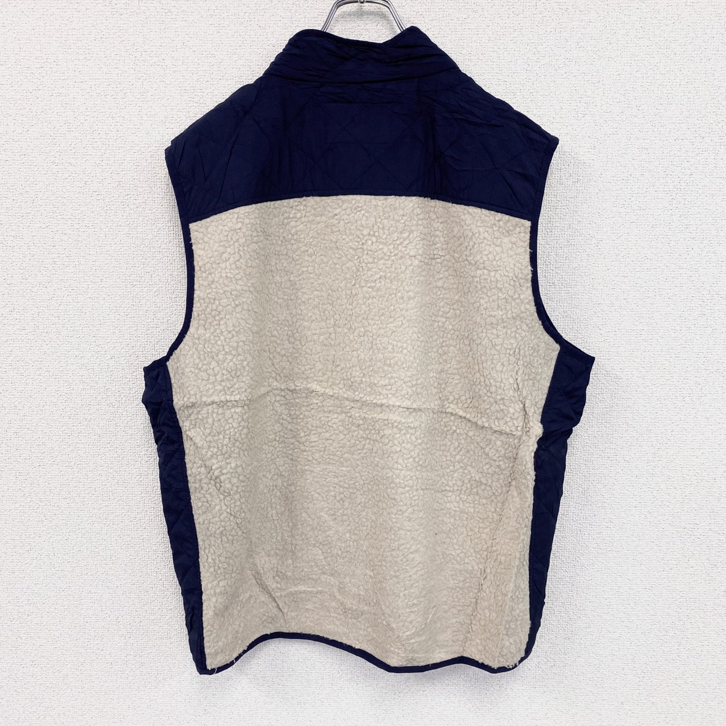 LANDS'END　ランズエンド　フルジップフリースベスト　ベージュ　XLサイズ