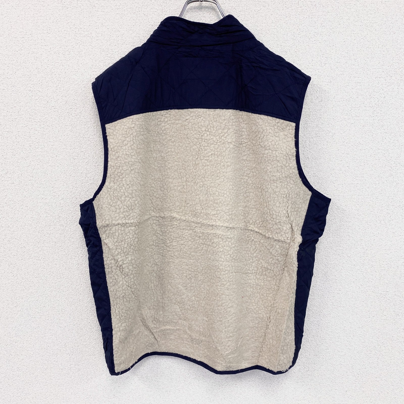 LANDS'END　ランズエンド　フルジップフリースベスト　ベージュ　XLサイズ