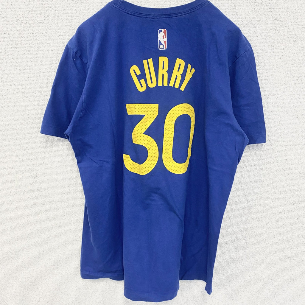 古着 used　NIKE ナイキ　半袖オフィシャルプリントTシャツ　ステフィン・カリー　ウォリアーズ　NBA　青　Mサイズ
