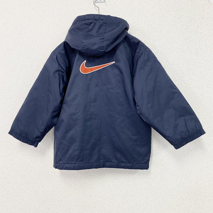 90s　NIKE　ナイキ　中綿ジャケット　スウッシュ　デカロゴ　ヴィンテージ　紺　ネイビー　Lサイズ