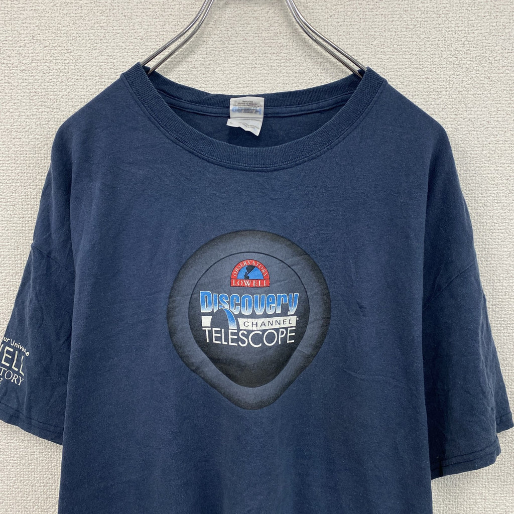 GILDAN　ギルダン　ディスカバリーチャンネル　半袖プリントTシャツ　紺　ネイビー　Lサイズ