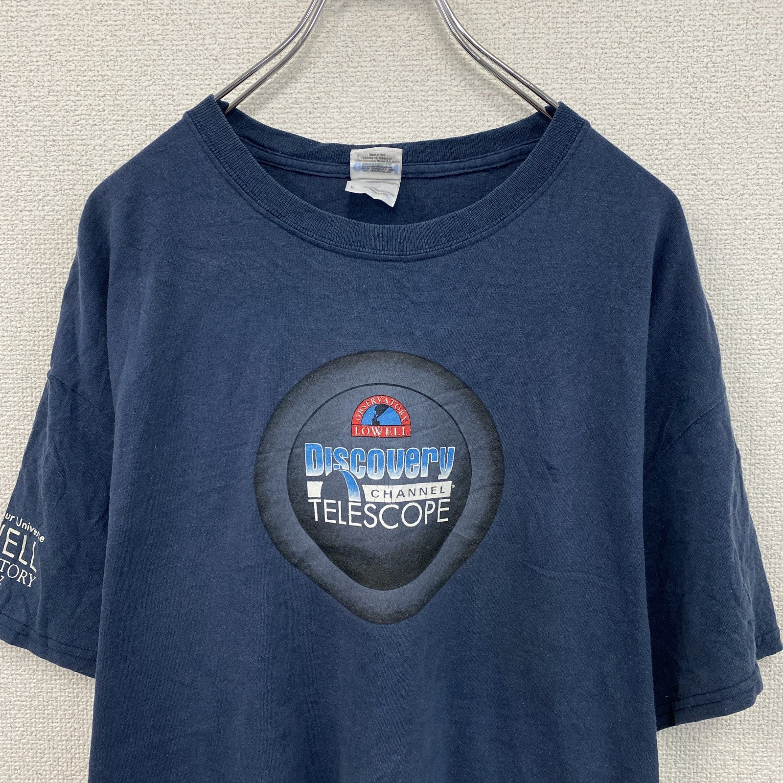 GILDAN　ギルダン　ディスカバリーチャンネル　半袖プリントTシャツ　紺　ネイビー　Lサイズ