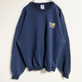 古着 used　JERZEES ジャージーズ　長袖ワンポイントスウェット　ネイビー　Xmas　クリスマス　シンプル　XLサイズ