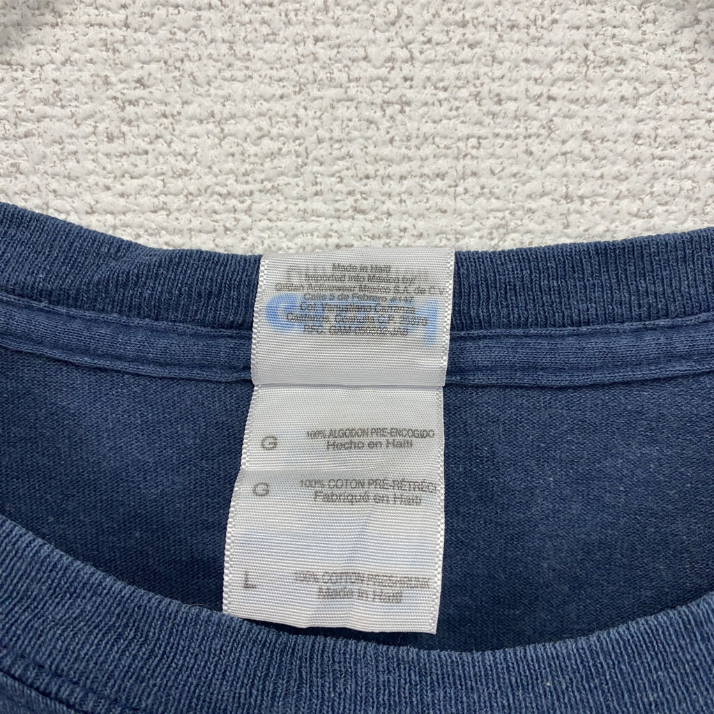 GILDAN　ギルダン　ディスカバリーチャンネル　半袖プリントTシャツ　紺　ネイビー　Lサイズ