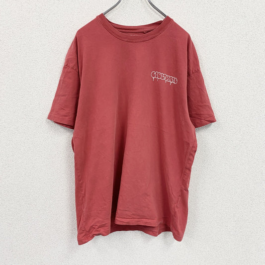 Pull＆Bear　プルアンドベア　半袖プリントTシャツ　スカル　骸骨　赤　レッド　