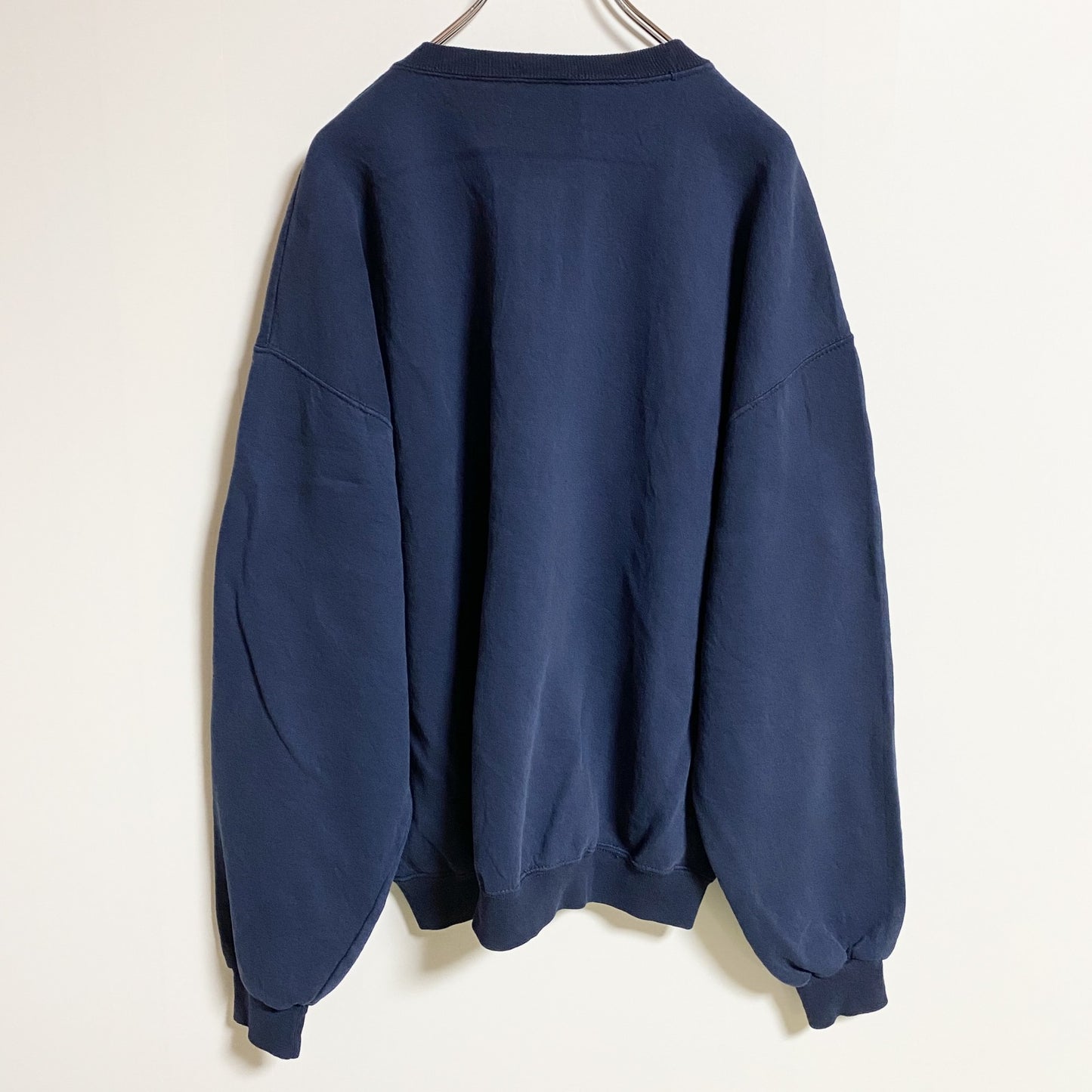 古着 used　JERZEES ジャージーズ　長袖ワンポイントスウェット　ネイビー　Xmas　クリスマス　シンプル　XLサイズ