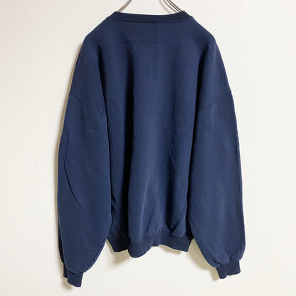 古着 used　JERZEES ジャージーズ　長袖ワンポイントスウェット　ネイビー　Xmas　クリスマス　シンプル　XLサイズ