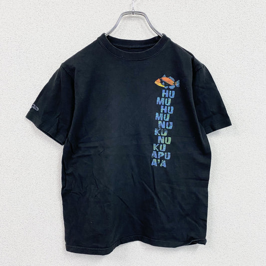 Crazy Shirts　クレイジーシャツ　半袖プリントTシャツ　魚　デカロゴ　両面プリント　黒　ブラック　