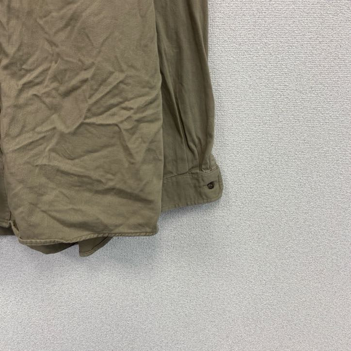 Carhartt　カーハート　長袖ワークシャツ　ボタンダウンシャツ　ワッペンカスタム　ベージュ　2XLサイズ