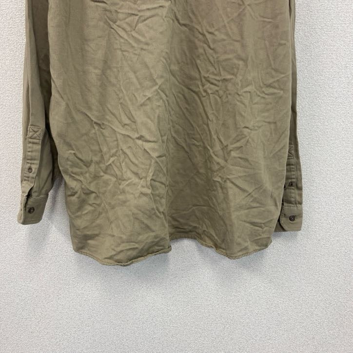 Carhartt　カーハート　長袖ワークシャツ　ボタンダウンシャツ　ワッペンカスタム　ベージュ　2XLサイズ