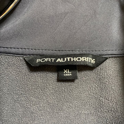 古着 used　PORTAUTHORITY　長袖フルジップブルゾン　ハイネックアウター　ワンポイントロゴ刺繍　グレー　XLサイズ