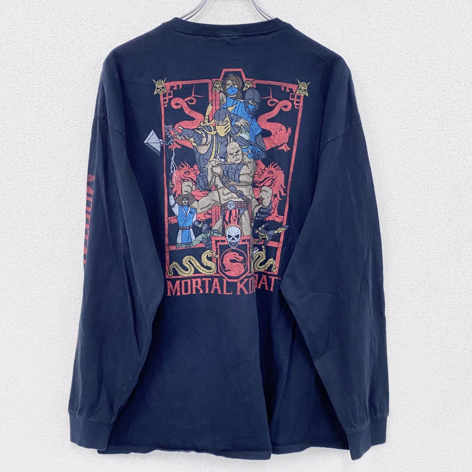 MORTAL KOMBAI　長袖Tシャツ/ロンT　黒　ブラック　2XLサイズ
