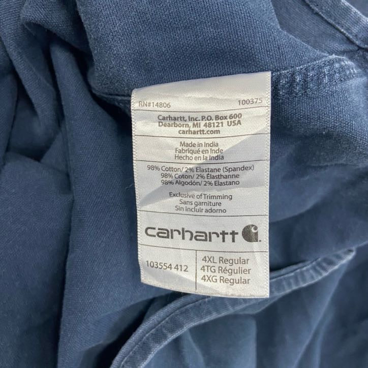 Carhartt　カーハート　長袖ワークシャツ　ボタンダウンシャツ　紺　ネイビー　4XLサイズ