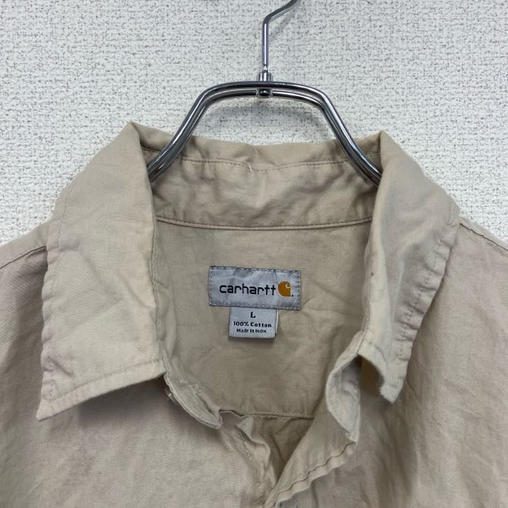 Carhartt　カーハート　長袖ワークシャツ　ラウンドシャツ　ベージュ　Lサイズ