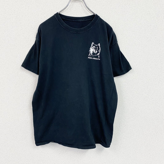 PRE-HEALTH　半袖プリントTシャツ　アーチプリント　3連プリント　両面プリント　黒　ブラック　