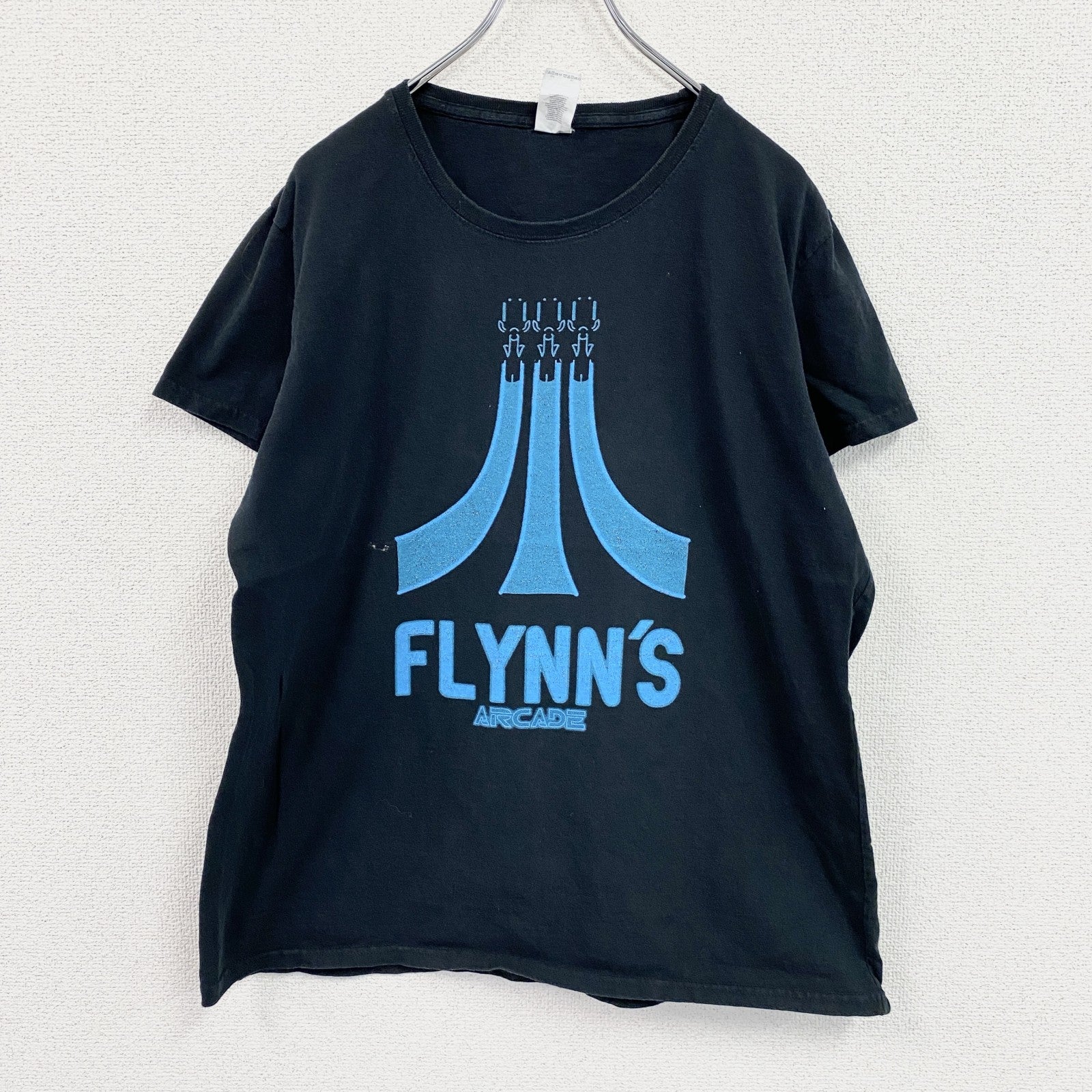 GILDAN　ギルダン　TRON　トロン　半袖プリントTシャツ　ムービーT　フリンズアーケード　黒　ブラック　XLサイズ