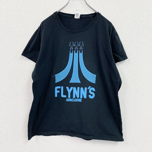 GILDAN　ギルダン　TRON　トロン　半袖プリントTシャツ　ムービーT　フリンズアーケード　黒　ブラック　XLサイズ