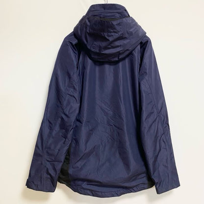古着 used　TEAM365　長袖ワンポイントプリントナイロンジャケット　ジップアップジャンパー　ネイビー　黒　秋冬服