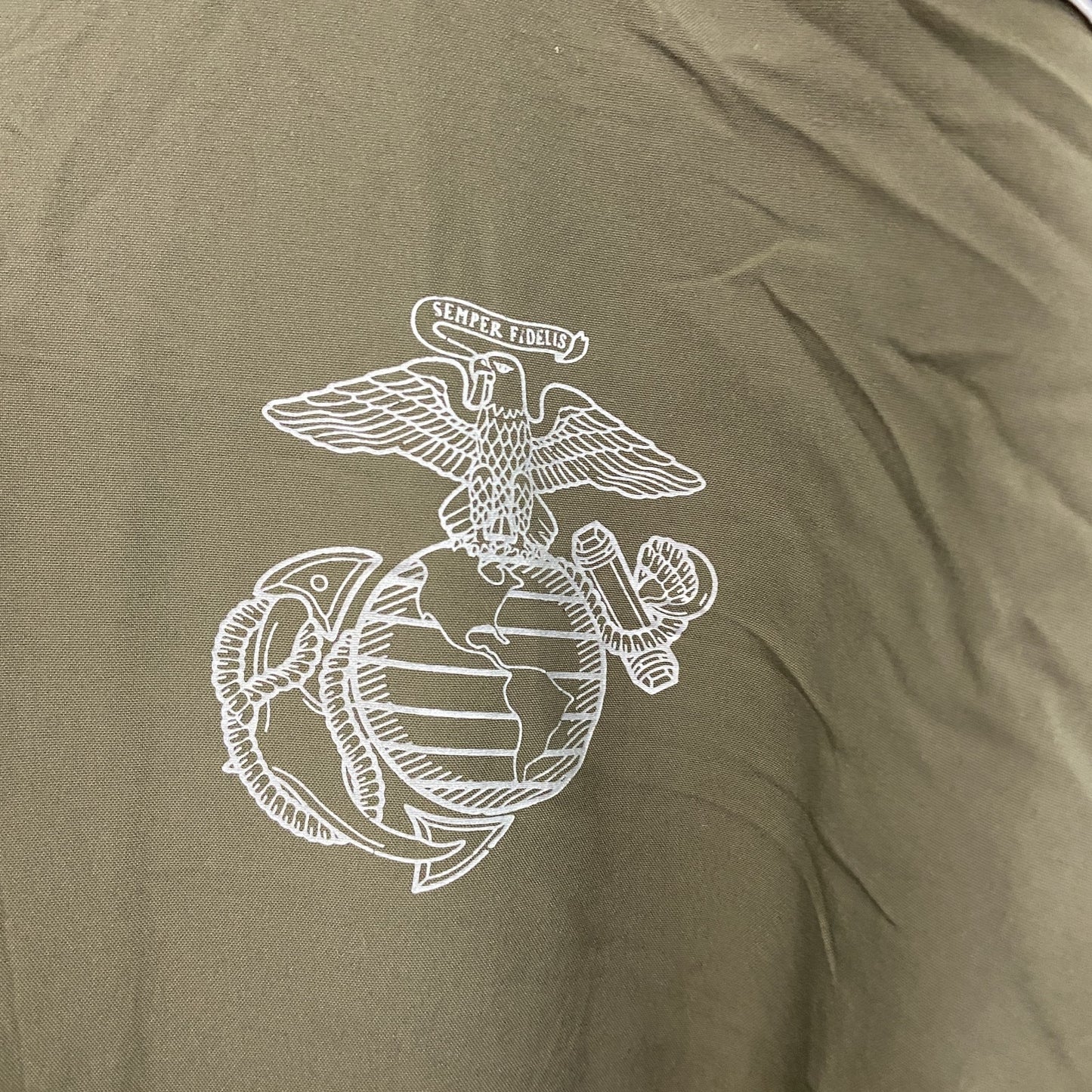 USMC　米軍海兵隊　ランニングジャケット　フルジップナイロンジャケット　カーキ　Sサイズ