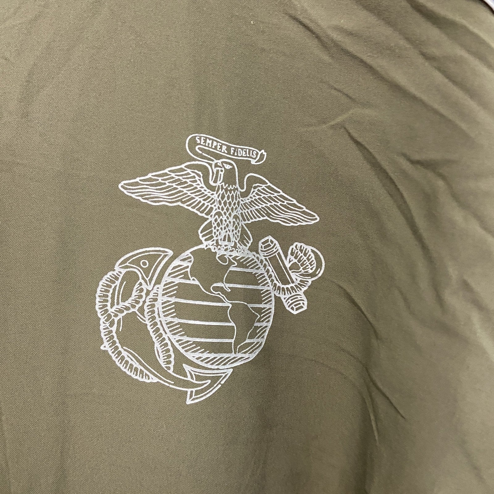 USMC　米軍海兵隊　ランニングジャケット　フルジップナイロンジャケット　カーキ　Sサイズ