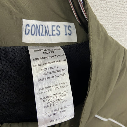 USMC　米軍海兵隊　ランニングジャケット　フルジップナイロンジャケット　カーキ　Sサイズ