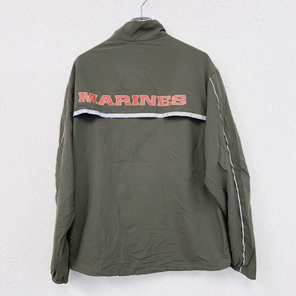 USMC　米軍海兵隊　ランニングジャケット　フルジップナイロンジャケット　カーキ　Sサイズ
