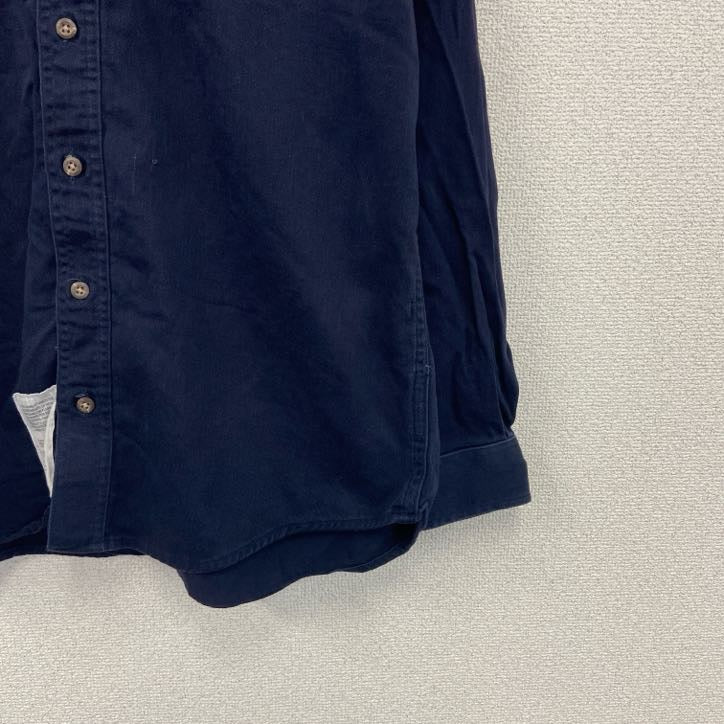 Carhartt　カーハート　長袖ワークシャツ　ボタンダウンシャツ　ワッペンカスタム　紺　ネイビー　Mサイズ