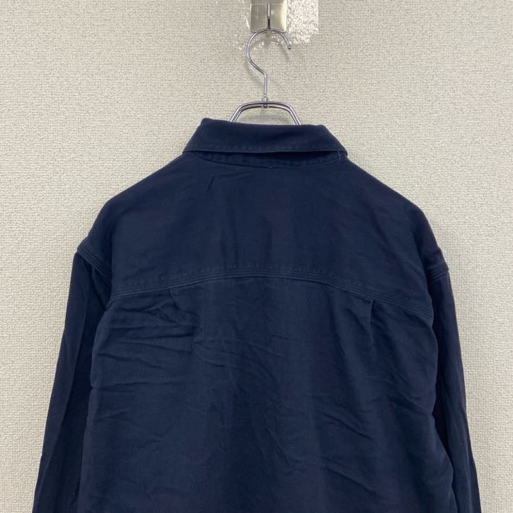 Carhartt　カーハート　長袖ワークシャツ　ボタンダウンシャツ　ワッペンカスタム　紺　ネイビー　Mサイズ