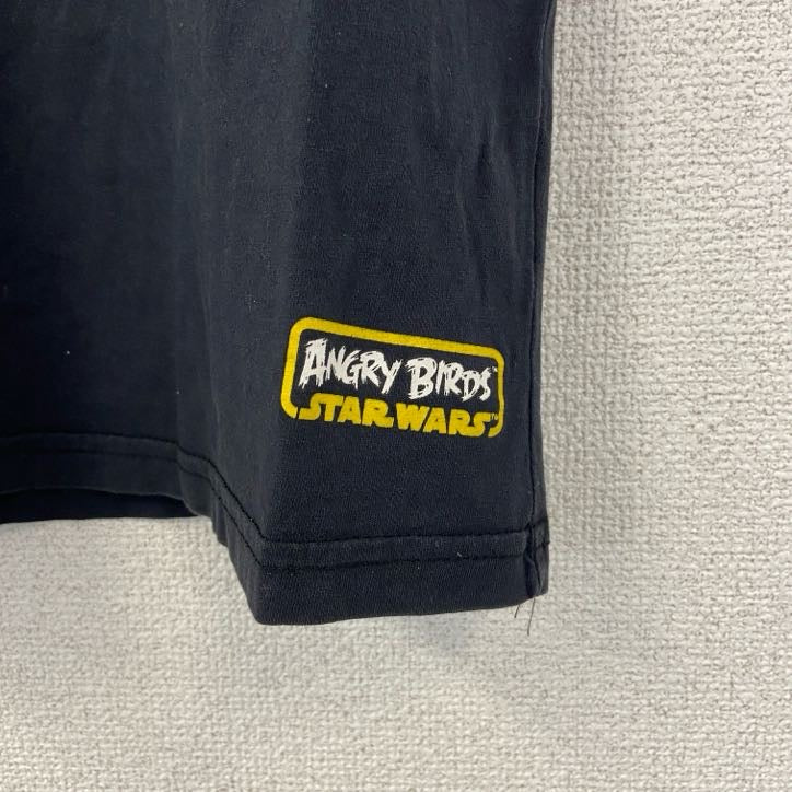 古着 used　ANGRY BIRDS　STARS WARS　半袖キャラクタープリントTシャツ　ボム　クルーネック　黒　Sサイズ