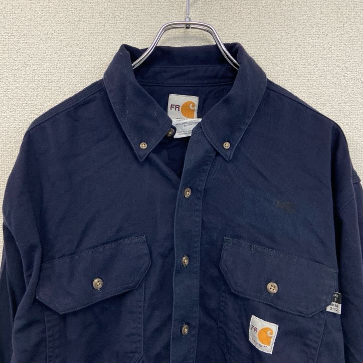 Carhartt　カーハート　ボタンダウンシャツ　ワークシャツ　紺　ネイビー　Lサイズ