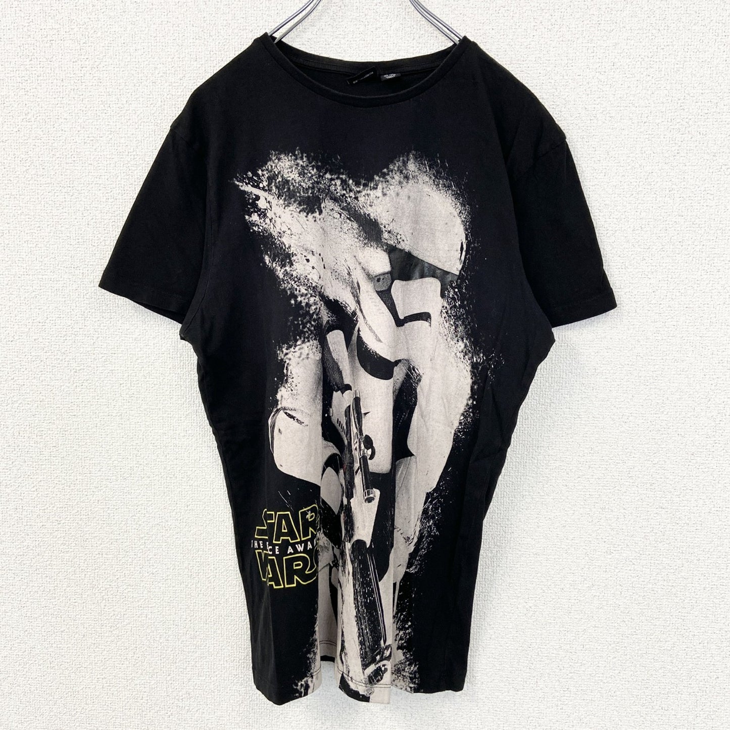 古着 used　STARS WARS　半袖デザインプリントTシャツ　ストームトルーパー　クルーネック　ブラック　黒　Lサイズ