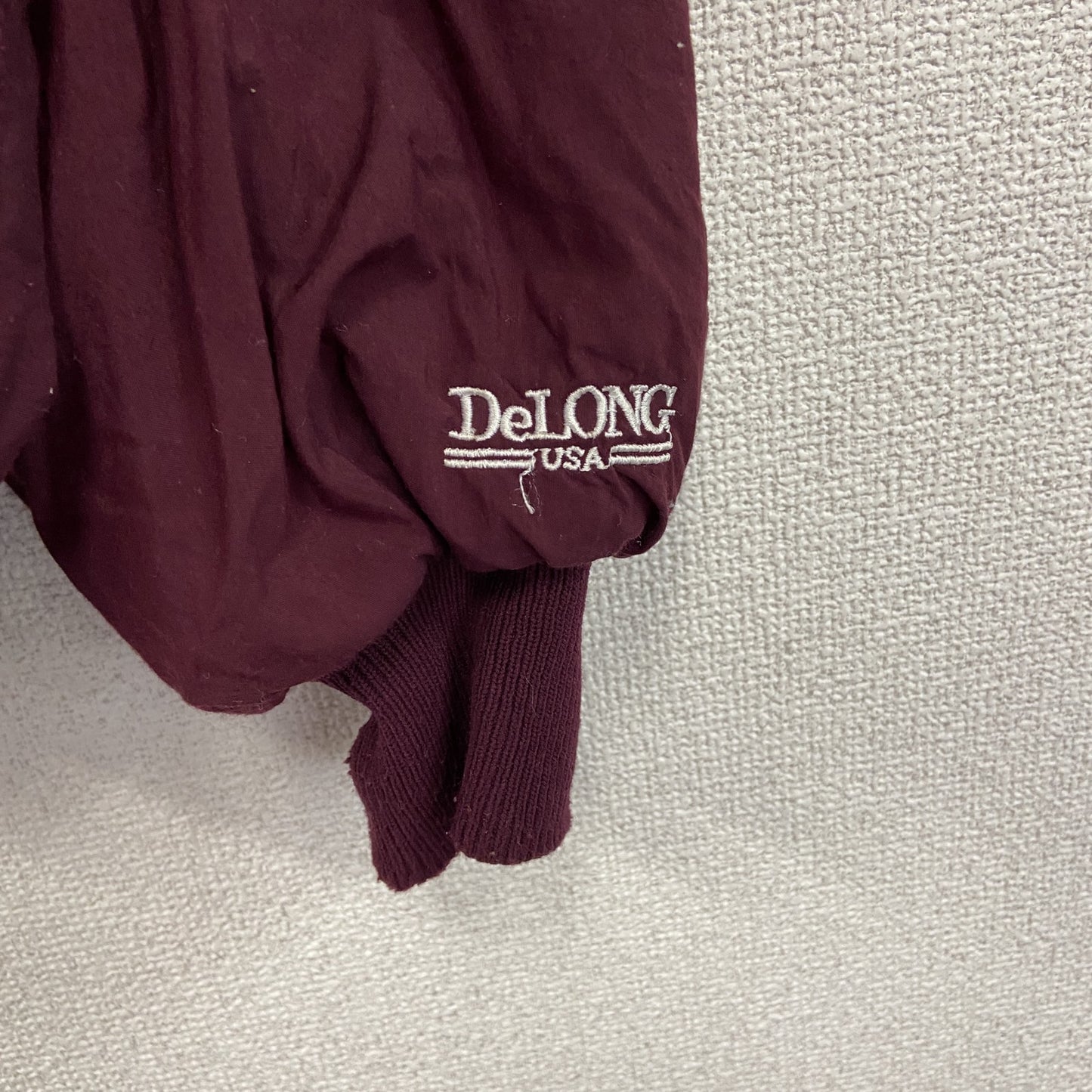 90s　DeLONG　フルジップジャケット　中綿ジャケット　ヴィンテージ　ボルドー　4XLサイズ