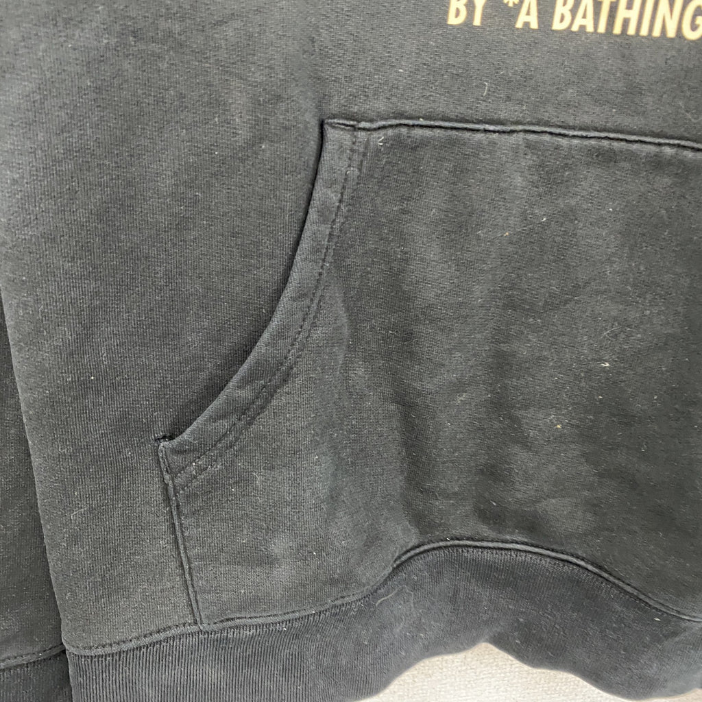 A BATHING APE　アベイシングエイプ　スウェットパーカー/フーディー　刺繍ロゴ　黒　ブラック　XLサイズ