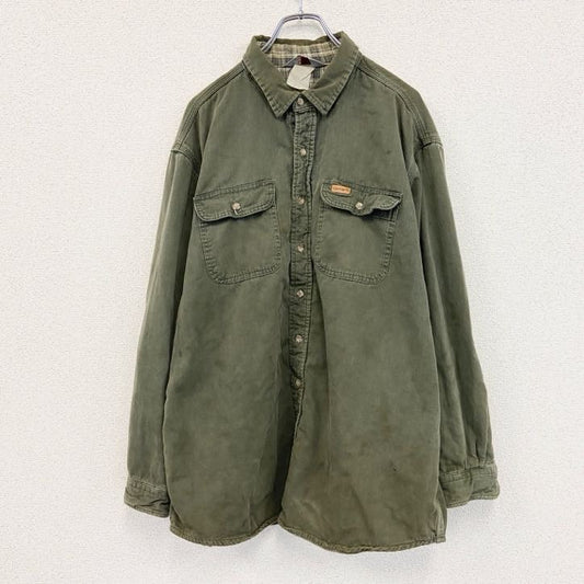 Carhartt　カーハート　長袖モールスキンシャツ　ネル生地チェック柄ライナー　フラップポケット　カーキ　