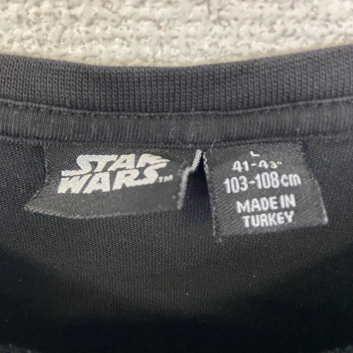 古着 used　STARS WARS　半袖デザインプリントTシャツ　ストームトルーパー　クルーネック　ブラック　黒　Lサイズ