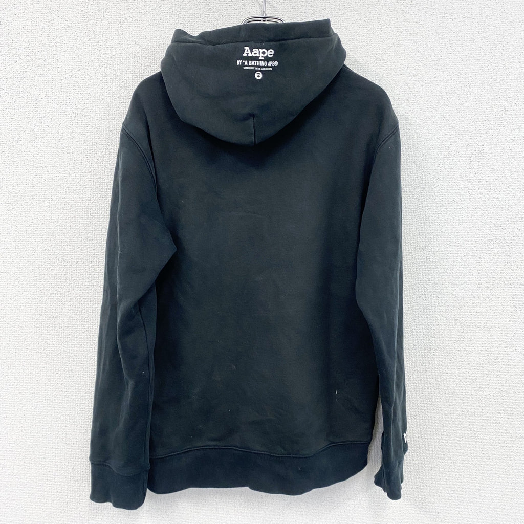 A BATHING APE　アベイシングエイプ　スウェットパーカー/フーディー　刺繍ロゴ　黒　ブラック　XLサイズ