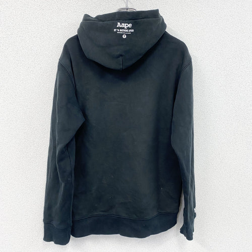 A BATHING APE　アベイシングエイプ　スウェットパーカー/フーディー　刺繍ロゴ　黒　ブラック　XLサイズ