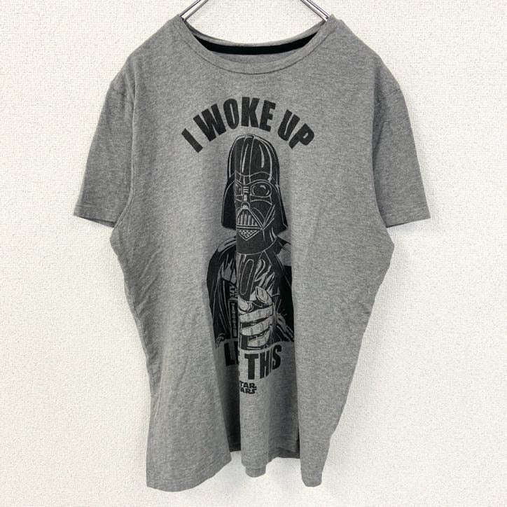 STARS WARS at George.　半袖プリントTシャツ　ダースベイダー　クルーネック　グレー　Lサイズ