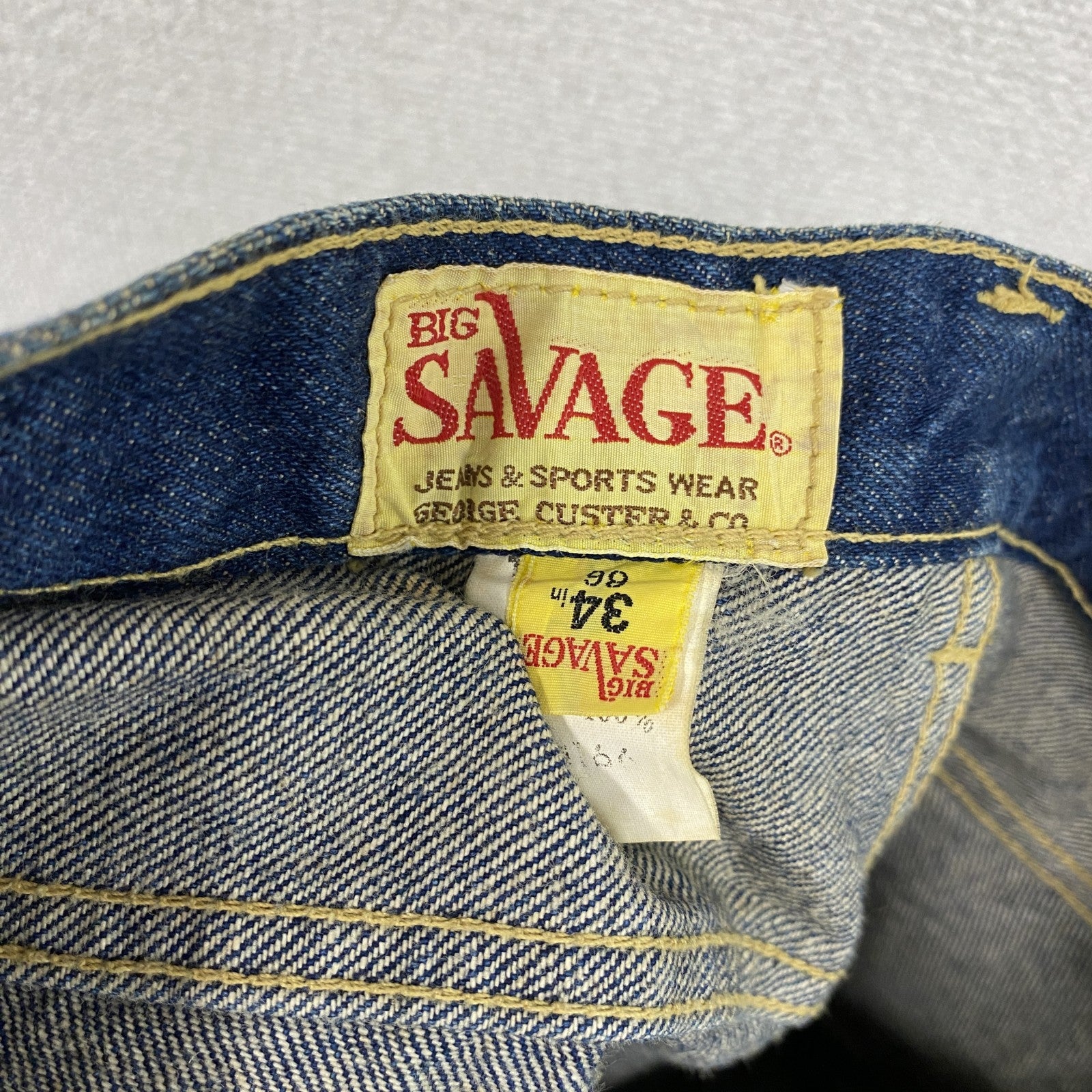 BIG SAVAGE　デニムパンツ/ジーンズ　ジップフライ　インディゴ　W34サイズ