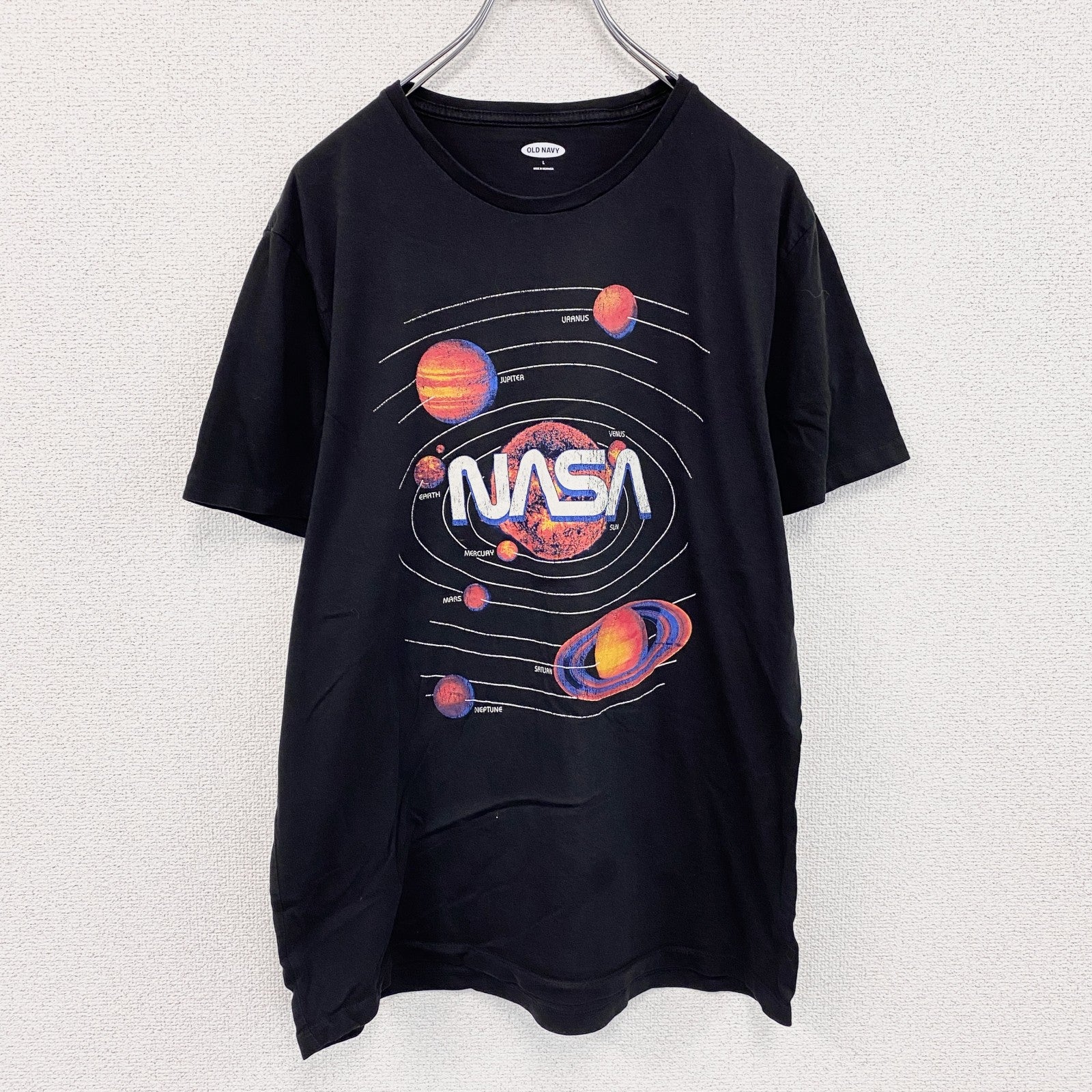 OLD NAVY　オールドネイビー　NASA　ナサ　半袖プリントTシャツ　黒　ブラック　Lサイズ