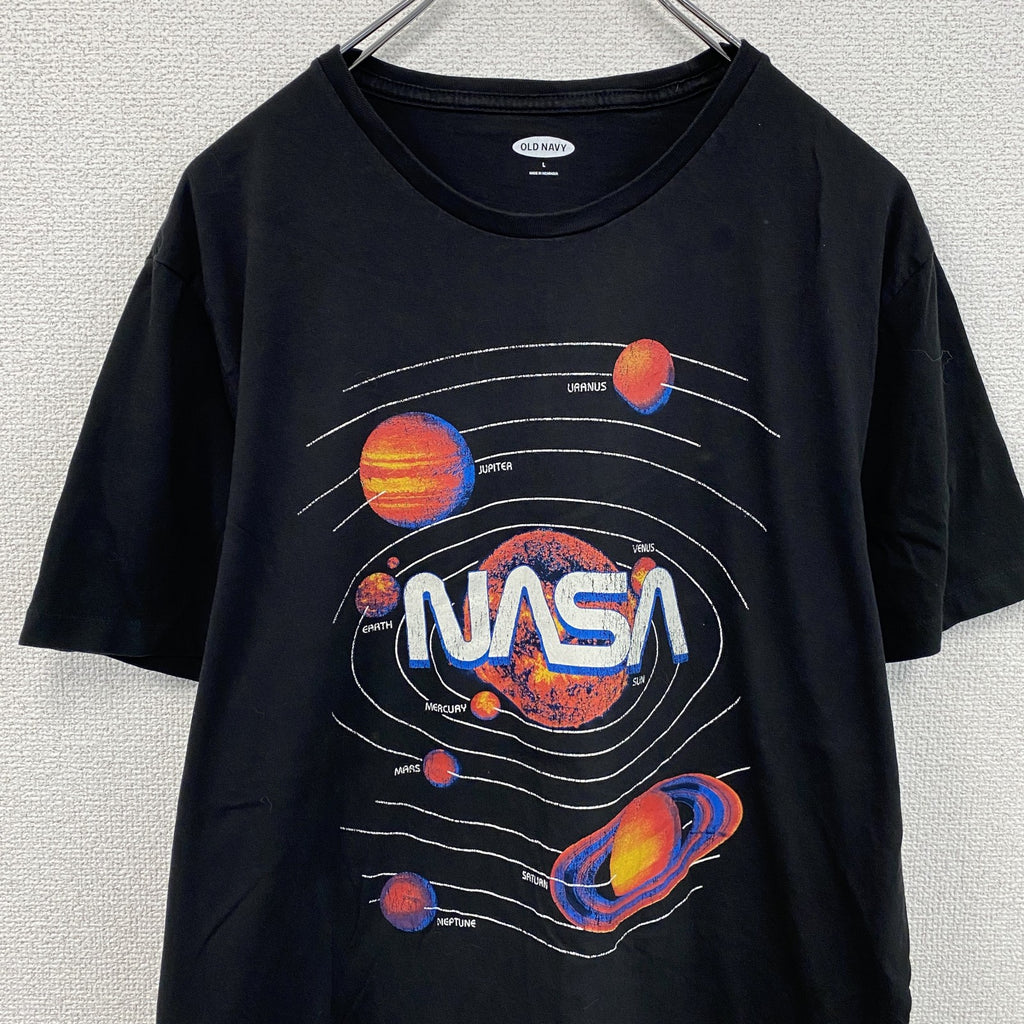 OLD NAVY　オールドネイビー　NASA　ナサ　半袖プリントTシャツ　黒　ブラック　Lサイズ