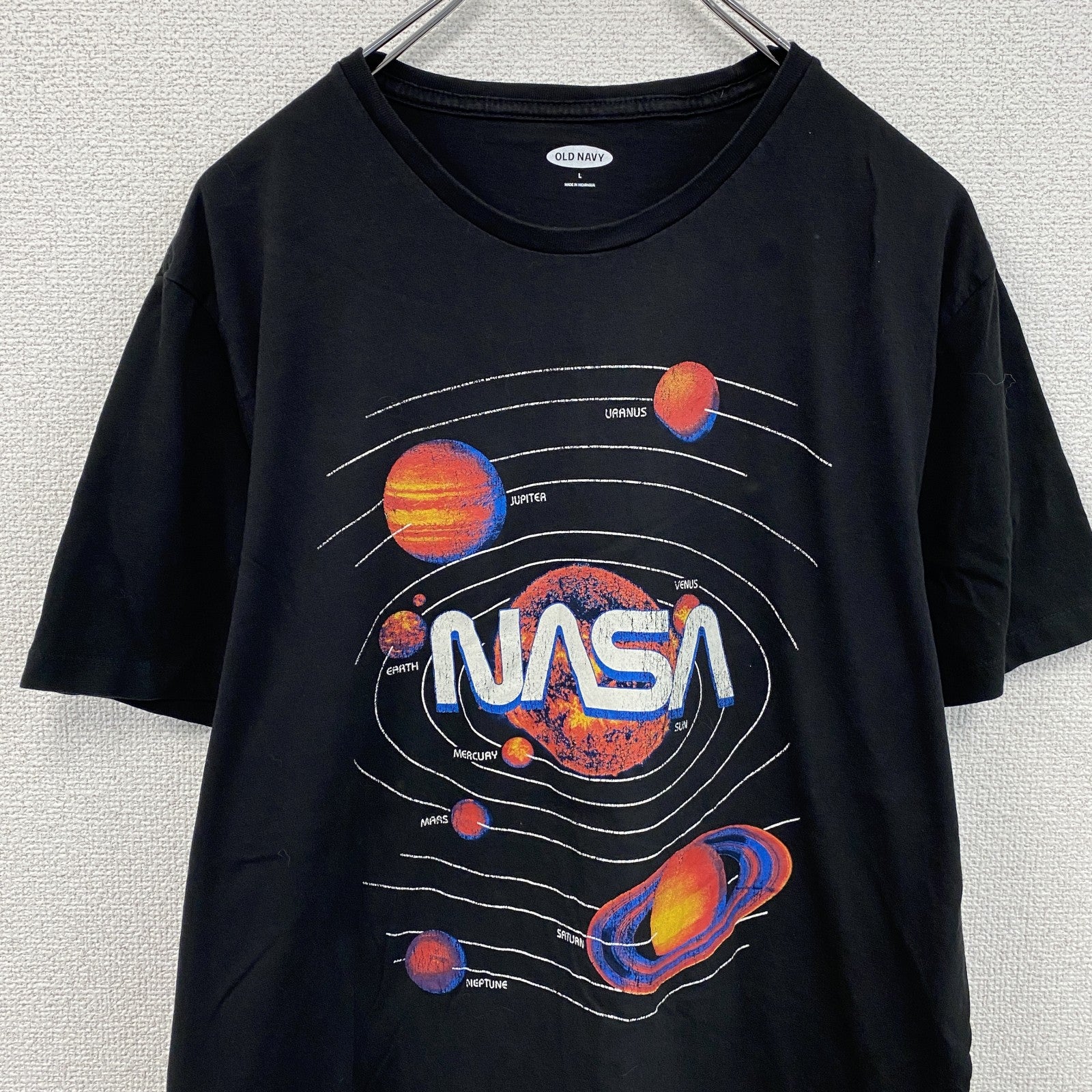 OLD NAVY　オールドネイビー　NASA　ナサ　半袖プリントTシャツ　黒　ブラック　Lサイズ
