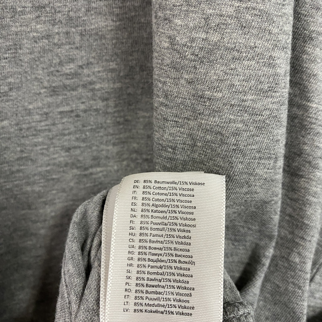 HAKRO　ハクロ　半袖プリントTシャツ　ドイツ　企業ロゴ　両面プリント　クルーネック　灰色　グレー　Lサイズ