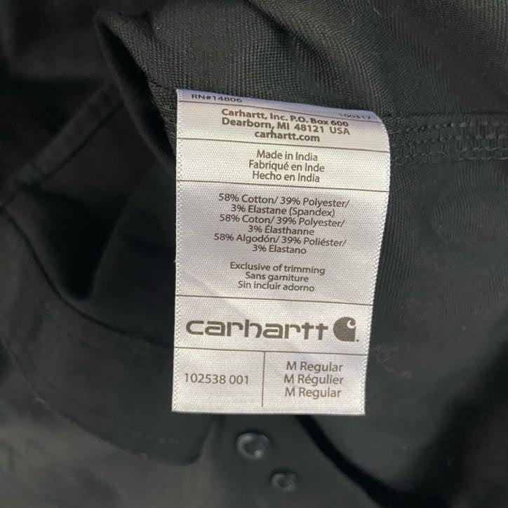 Carhartt　カーハート　長袖ワークシャツ　ボタンダウンシャツ　黒　ブラック　Mサイズ